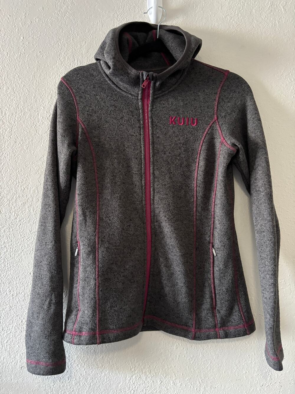 KUIU Base Camp Gray Heather High Loft Fleece Sweater Jacket Womens M